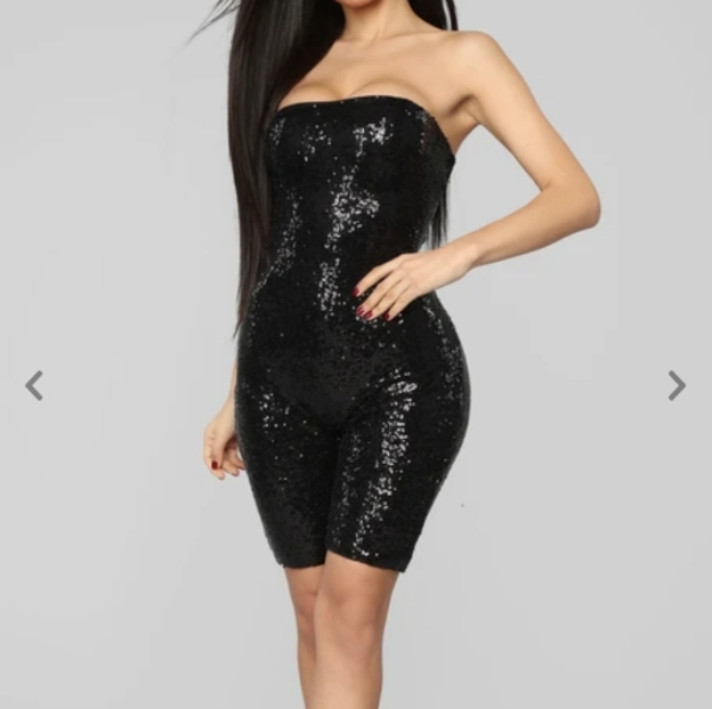 Fashion Nova Birthday Bash sequin Romper